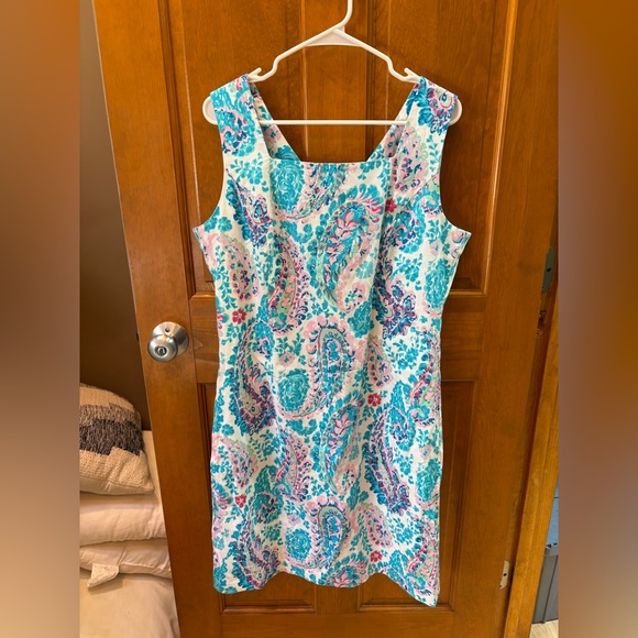 Talbots Women’s Cotton Fresco Paisley Sheath Dress Size 14 - Picture 4 of 10